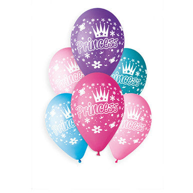 Princess Crown 11" Latex Balloon 6 Pack