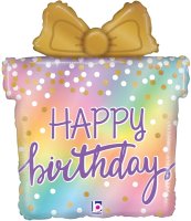 Happy Birthday Present Supershape Foil Balloon