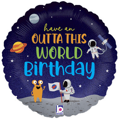 Outta This World Birthday 18" Foil Balloon
