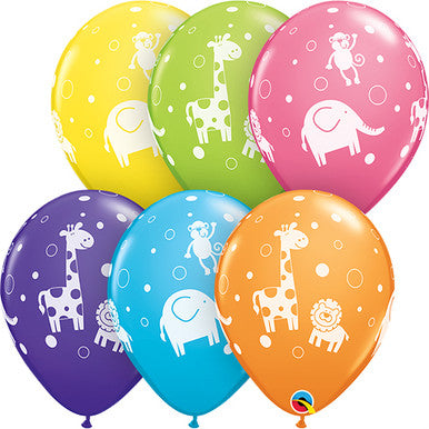 Cute Jungle Latex Balloons 25/ 6 Pack (also available in singles)