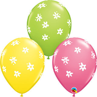 Contempory Daisies 11" Latex Balloons 25 Pack (also available in singles)