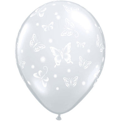 Clear Butterflies 11" Latex Balloons 50 Pack (also available in singles)