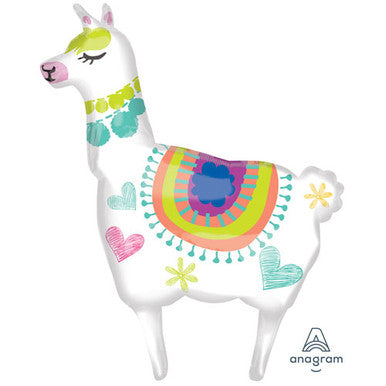 Colourful Llama Supershape Foil Balloon