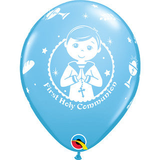 Communion Boy 11" Latex Balloons 25/ 6 Pack (also available in singles)