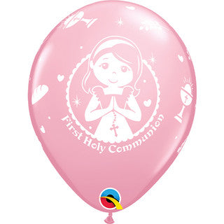 Communion Girl 11" Latex Balloons 25/ 6 Pack (also available in singles)