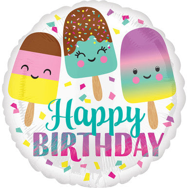 Happy Birthday Ice-cream 18" Foil Balloon