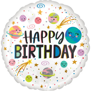 Happy Galaxy Birthday 18" Foil Balloon