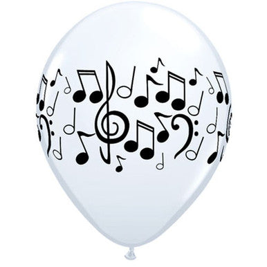 Classic Music Note 11'' Latex Balloons 25pkt (also available in singles)