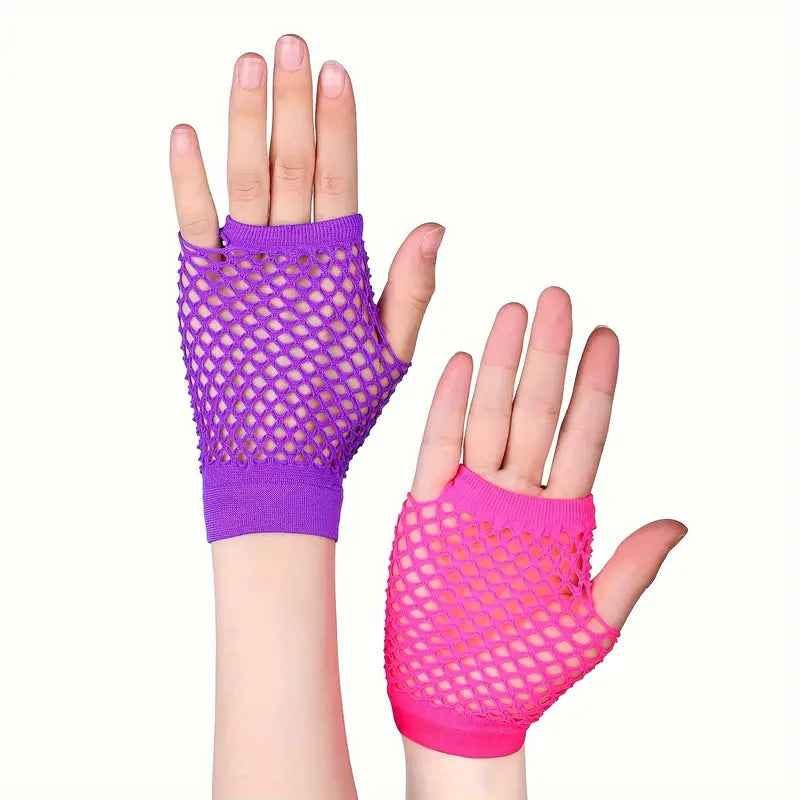 80's Fishnet Gloves Short