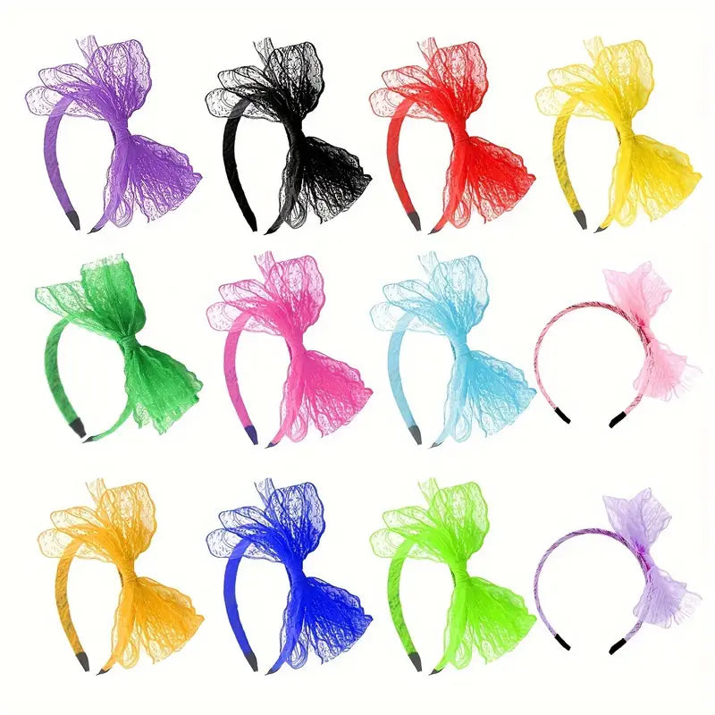 80's Lace Bow Headband