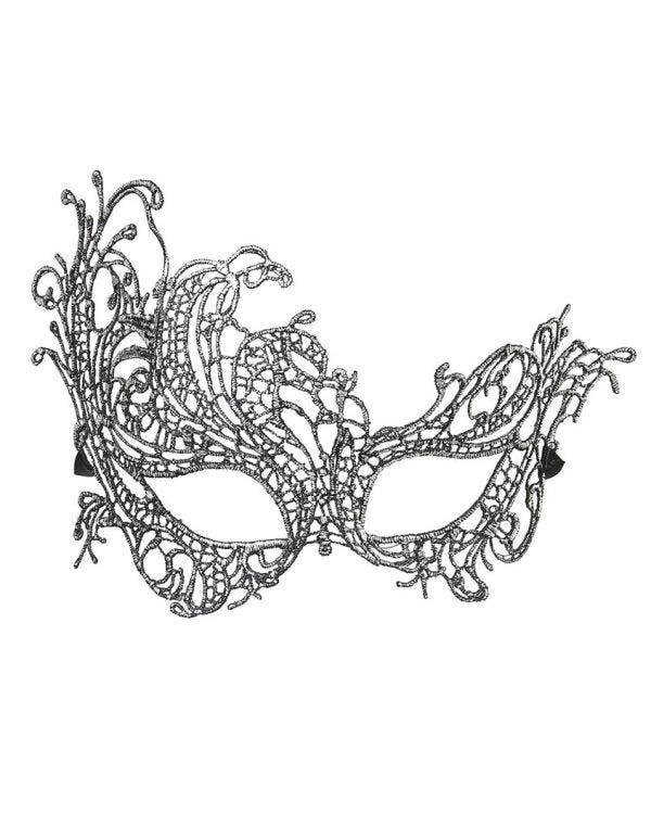 Embroidered Lace Filigree Eyemask Silver