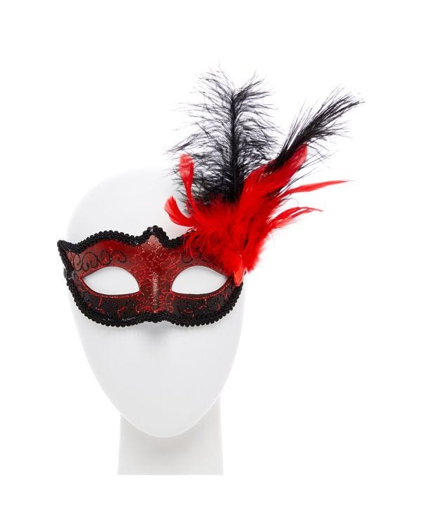 Masquerade Red Glitter Eyemask