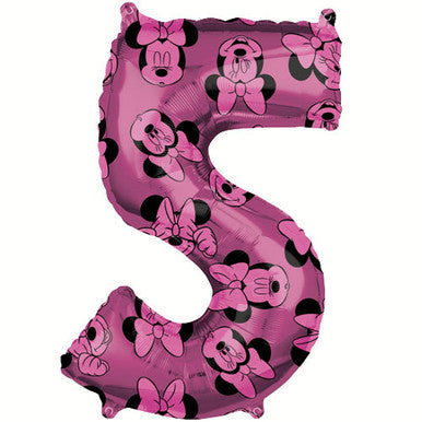 Giant Foil Minnie Mouse Number Balloon - 5