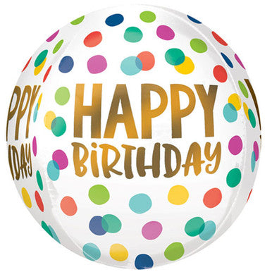 Happy Birthday Orbz Dots Foil Balloon