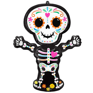 Day of the Dead Skeleton Supershape Foil Balloon
