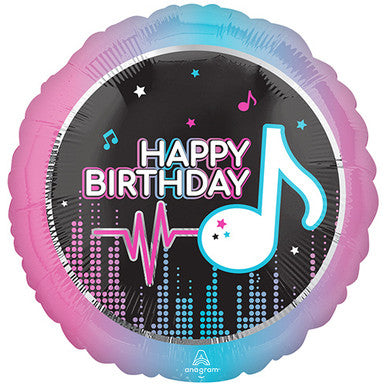 Social Music Note Birthday 18" Foil Balloon