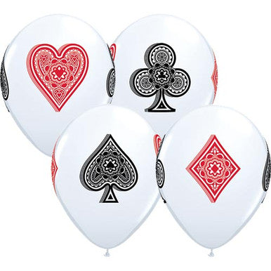 Casino Card Suits Latex Balloons - 25 Pack (Available in Singles)