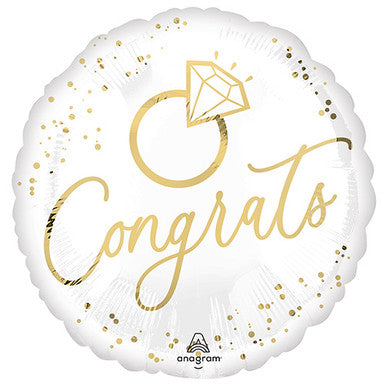 Diamond Ring Congrats 18" Foil Balloon