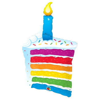 Rainbow Cake Slice Supershape Foil Balloon