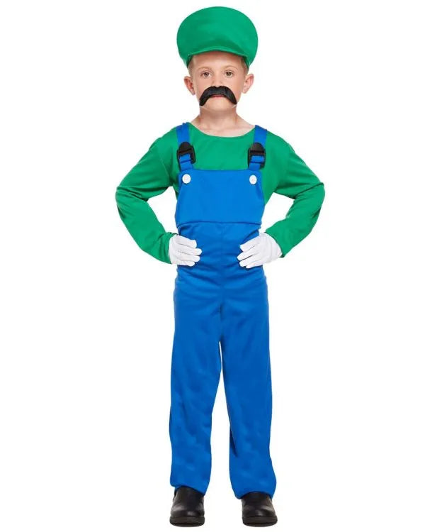 Plumber Boy Green Child Costume