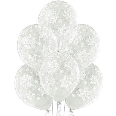 Snowflake 11'' Latex Balloons 6 Pack