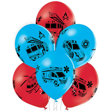 Emergency Services 11" Latex Balloons 6 Pack