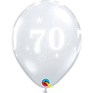 Age 70 Latex Balloon Clear - 25 Pack (Available in Singles)