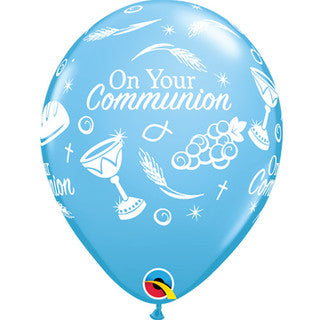Communion Symbols Blue 11" Latex Balloons 25/ 6 Pack (also available in singles)