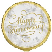 Happy Anniversary Gold Script 18" Foil Balloon