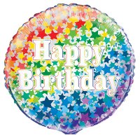 Happy Birthday Rainbow Stars 18" Foil Balloon