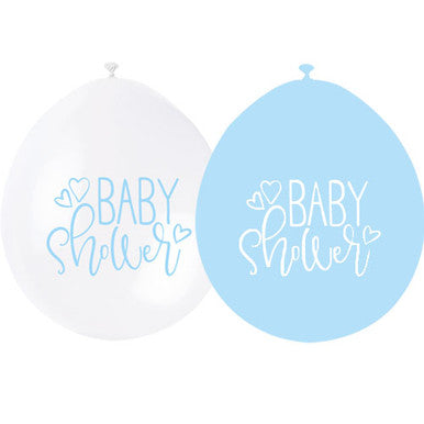 *Airfilled* Baby Shower Blue 9" Latex Balloons 6 Pack