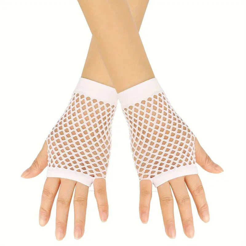80's Fishnet Gloves Short