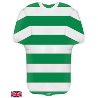 Football Shirt White and Green Stripe Supershape Foil Balloon