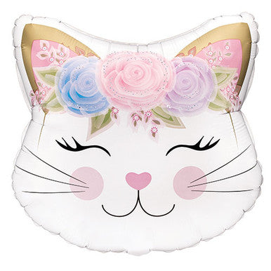 Floral Cat Supershape Foil Balloon