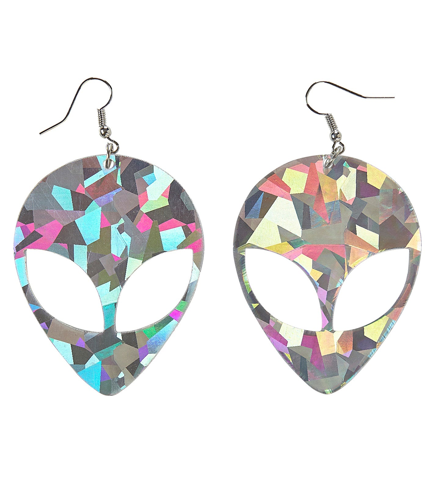 Holographic Alien Earrings