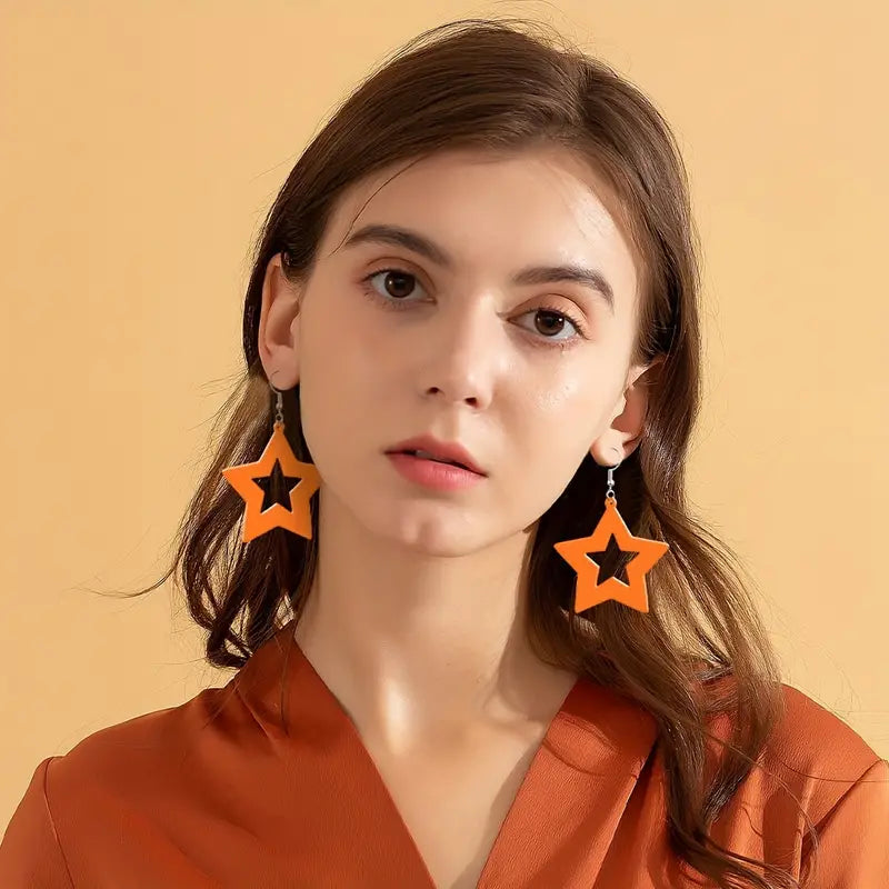 80's Neon Star Earrings