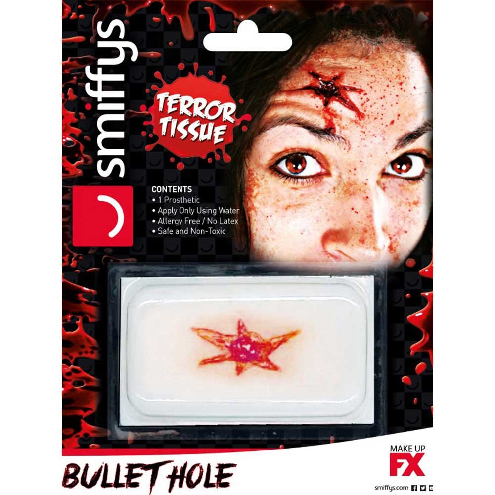 Deluxe 3D Horror Temporary Transfer Wound Bullet Hole