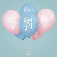 Gender Reveal Girl or Boy? 11" Latex Balloon 8 Pack