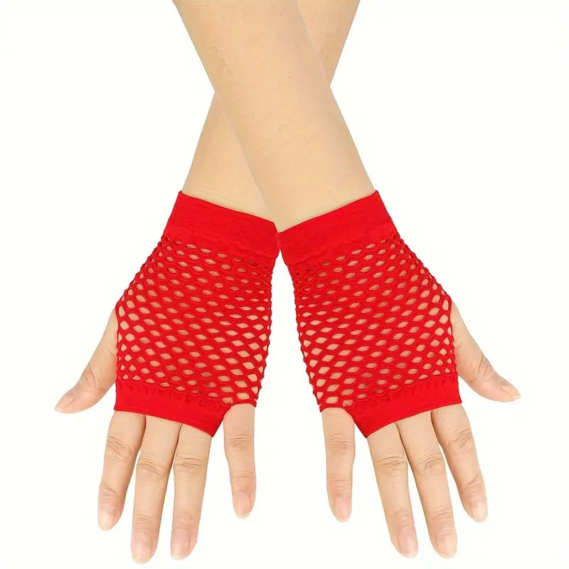 80's Fishnet Gloves Short