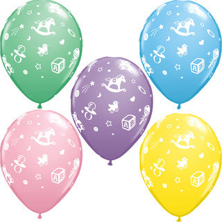 Baby Nursery 11" Latex Balloons 25 Pack (also available in singles)