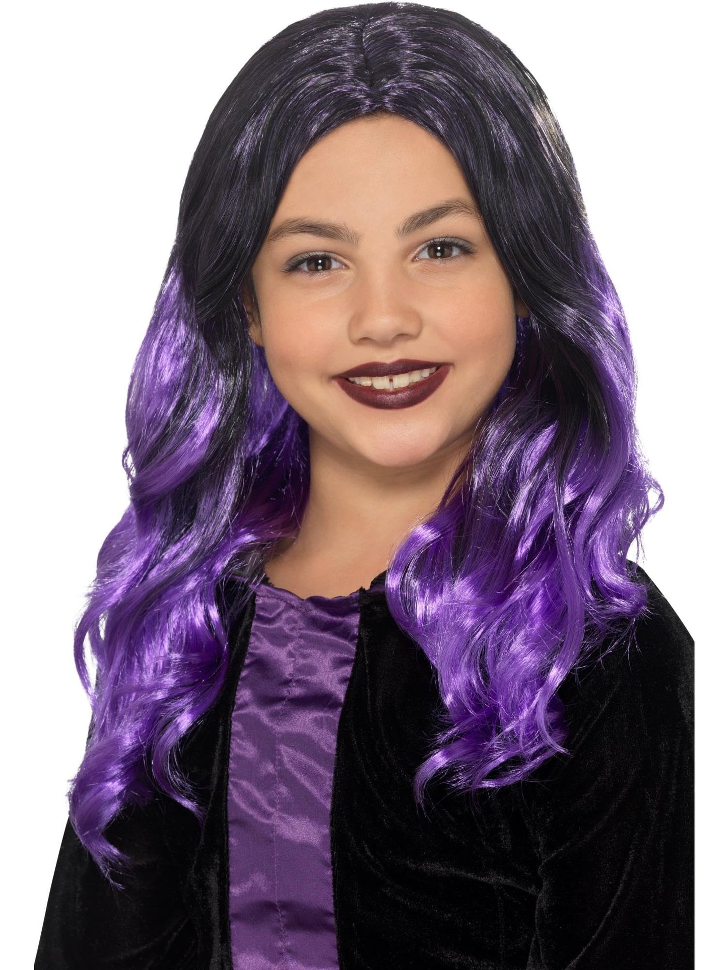 Black and Purple Witch Wig Child