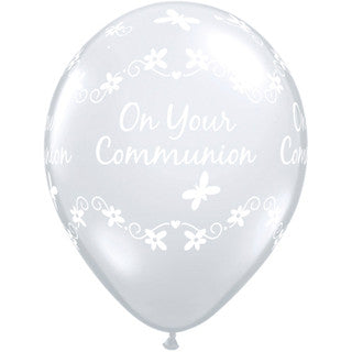 Communion Clear Butterflies 11" Latex Balloons 50 Pack (also available in singles)