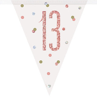 Happy 13th Birthday Glitz Rose Gold Bunting