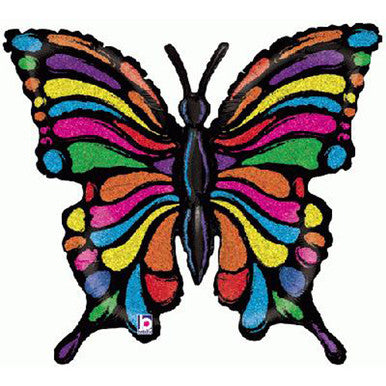 Pop Art Butterfly Supershape Foil Balloon