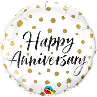 Happy Anniversary Dots 18" Foil Balloon