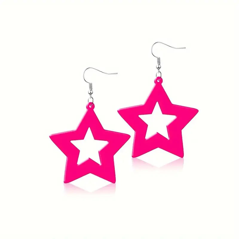 80's Neon Star Earrings