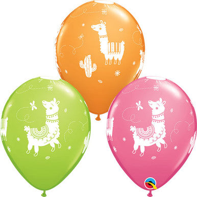 Llama 11" Latex Balloons 25/ 6 Pack (also available in singles)