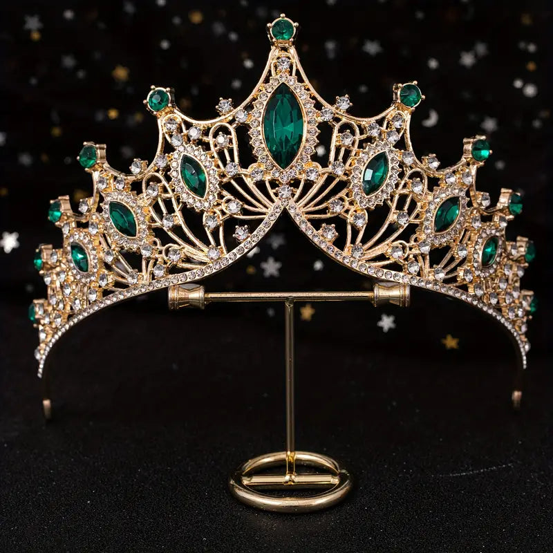 Metal Tiara Deluxe Green and Black XL