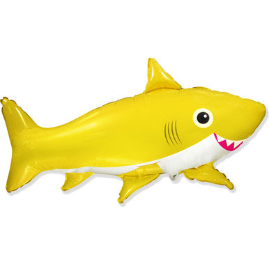 Happy Yellow Shark Supershape Foil Balloon