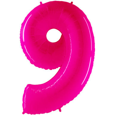 Giant Foil Number Balloon Florescent Neon Pink